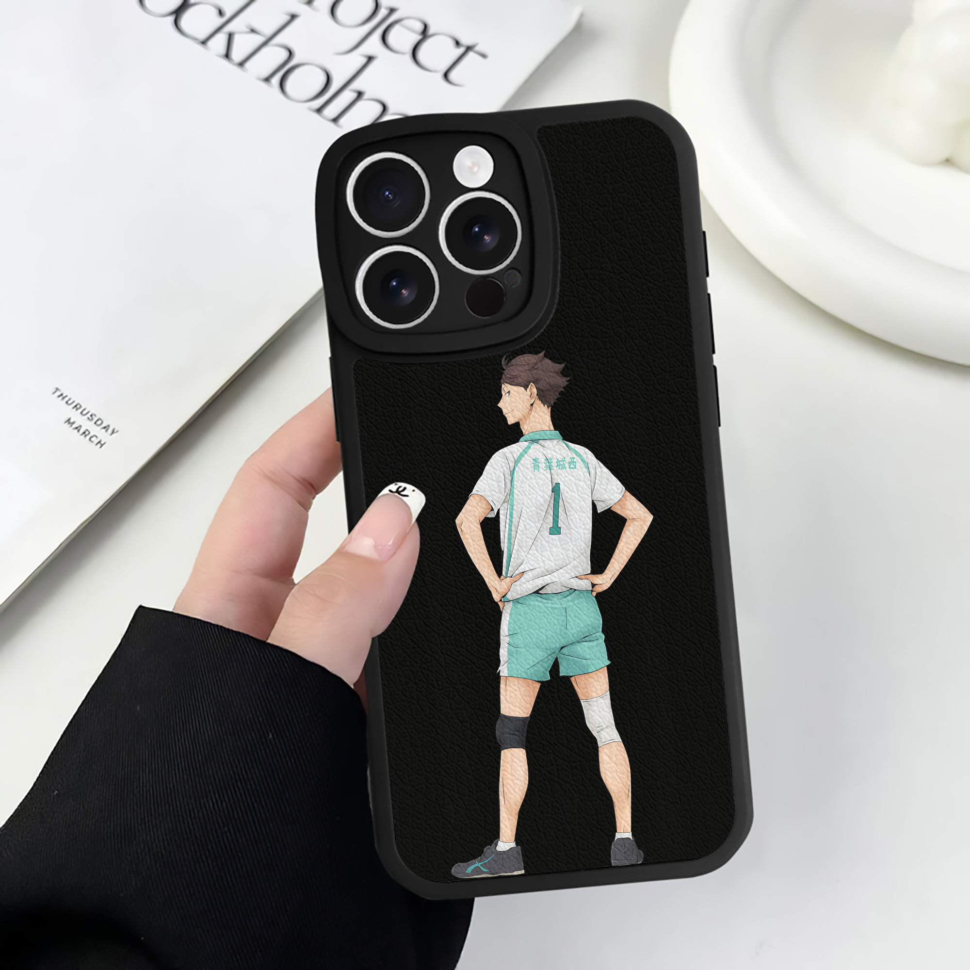 （画像用） ハイキュー!! Haikyu!! 【iPhone 16シリーズ対応】シリコンスマホケース（レザー調） 材質：シリコン